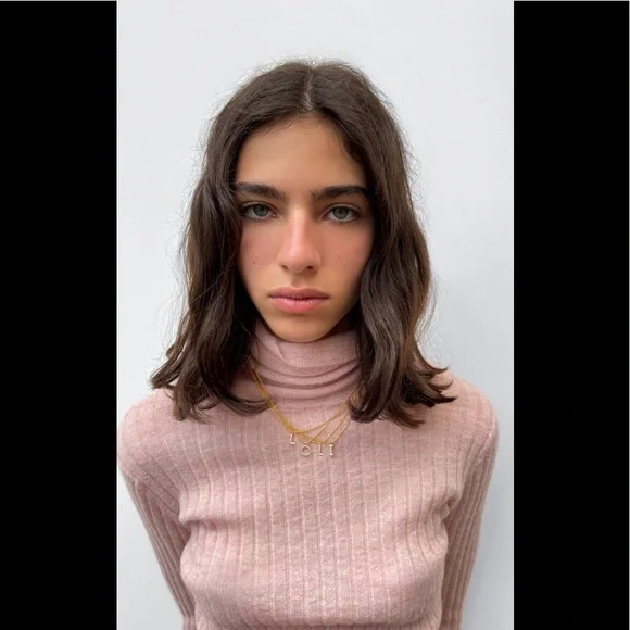 NWT ZARA SPARKLY STERLING SILVER INITIAL NECKLACE [E] - Picture 2 of 9